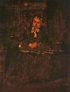 Mihaly Munkacsy Seated Old Woman oil on canvas